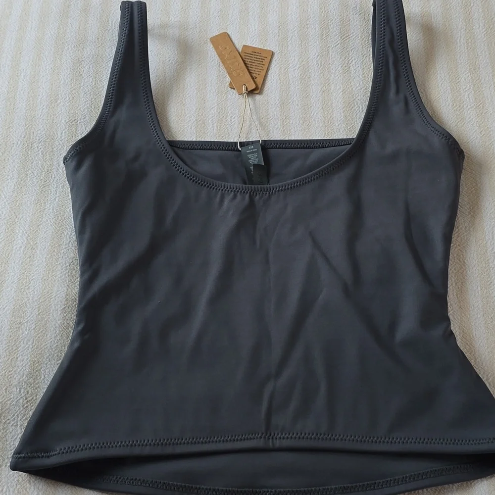 SKIMS Swim Shaping Bikini Tank Top Size:XXS Gunmetal Grey